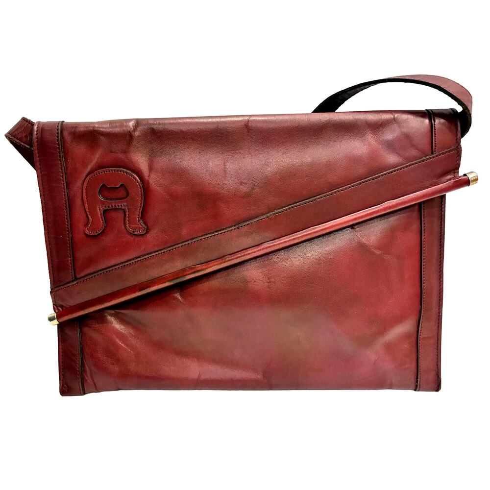 Vintage Etienne Aigner Cordovan Leather Envelope Clutch Shoulder Bag Handmade - Picture 7 of 14